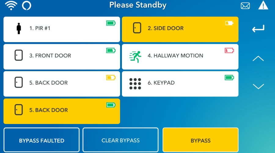 Lincoln security system command screen.